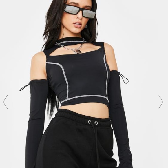 Dolls Kill Tops - UNEDITED LONG SLEEVE TOP dolls kill